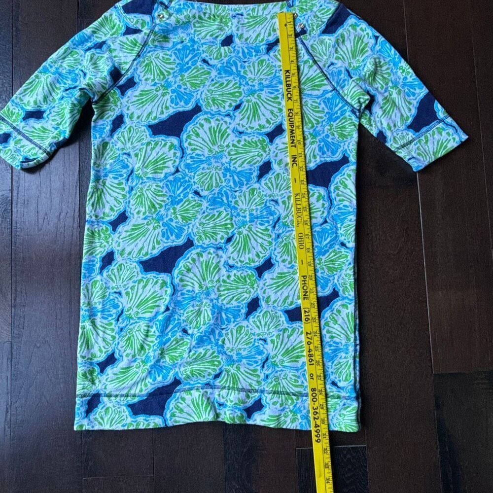 Lilly Pulitizer French terry chic fit dress size small boat neck 3/4 sleeves blu - Picture 9 of 9